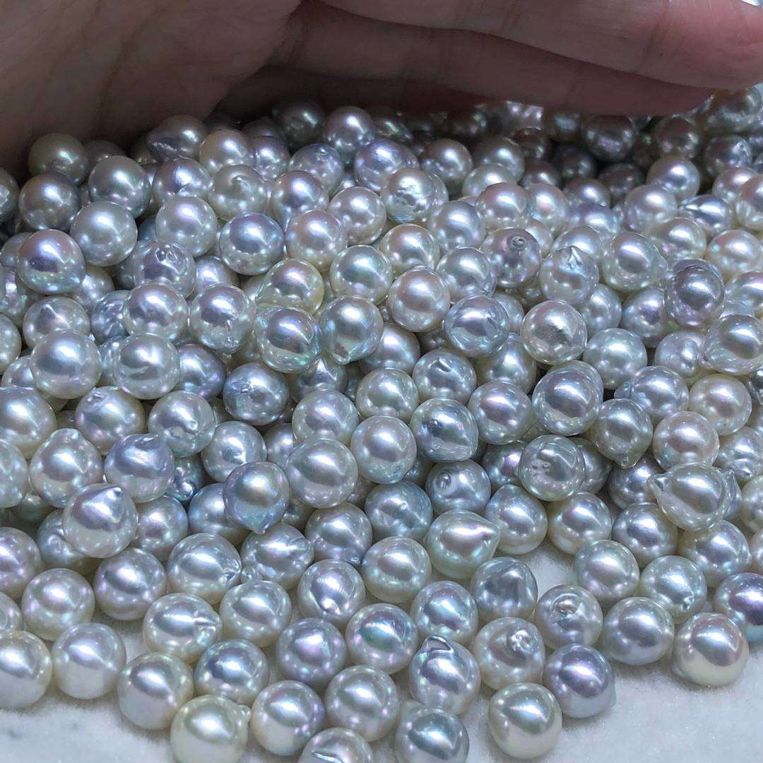 akoya海水珍珠不规则灰蓝色