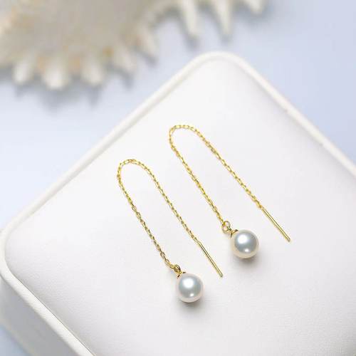 天然正圆无暇白色珍珠百搭耳钉