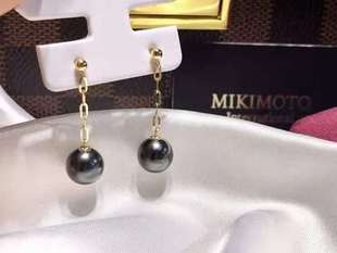 diy配件 空托适配7一13mm珍珠 18K金链条流苏耳线耳钉清新百搭款