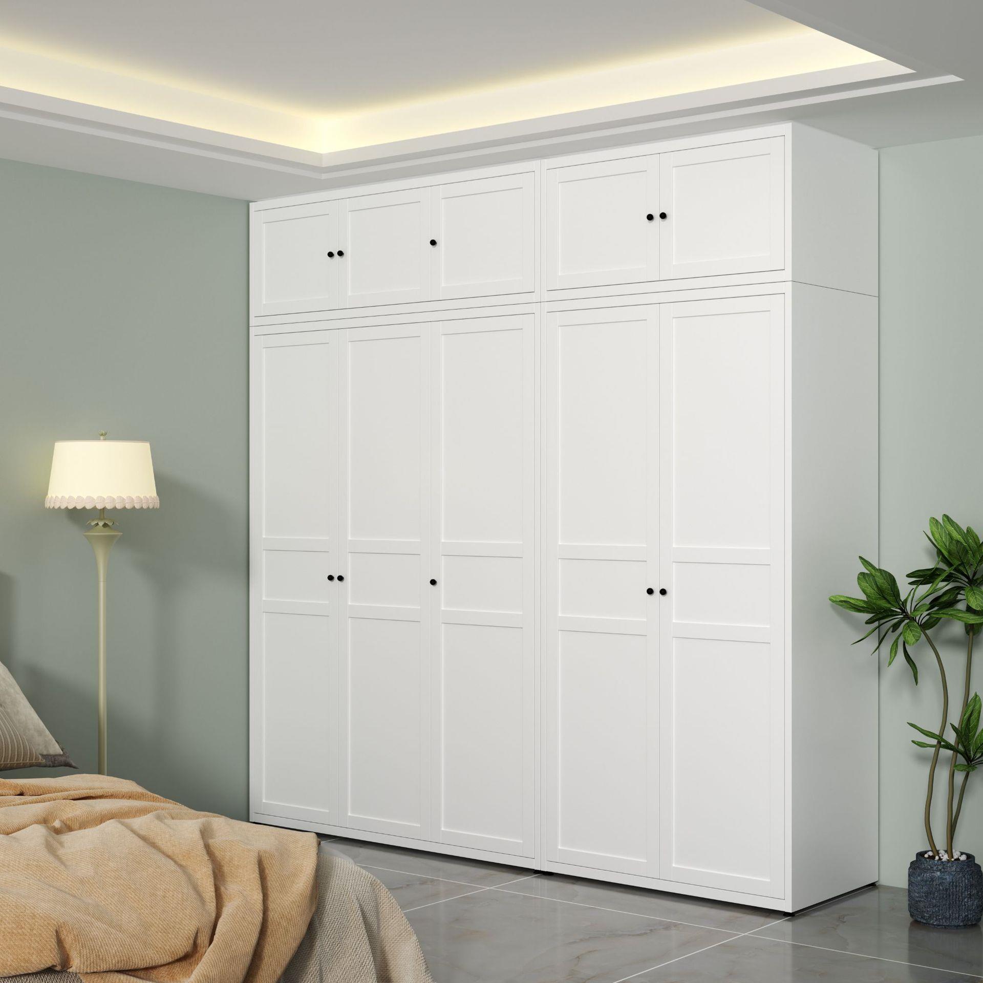 家用轻奢大衣柜钢制卧室金属组合柜子带抽屉现代简约铁艺储藏衣橱