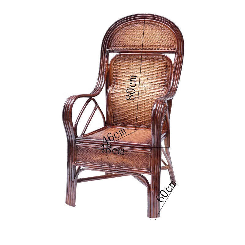尤亿藤椅真藤老人单人休闲藤椅子高靠背阳台办公藤编户外腾椅子现
