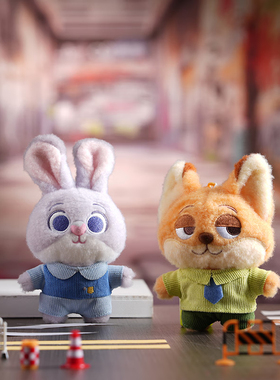 KKV迪士尼正版蜂蜜罐疯狂动物城尼克朱迪情侣挂件毛绒玩偶公仔