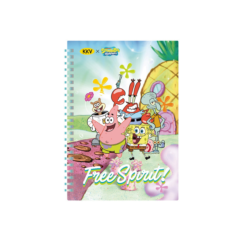 KKV海绵宝宝胶装本初中高学生学习软线圈本职场记事笔记日记本子,模玩/动漫/周边/娃圈三坑/桌游,动漫挂件/文具,淘宝优惠券,粉丝福利购,淘宝优惠卷