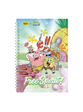 KKV海绵宝宝胶装本初中高学生学习软线圈本职场记事笔记日记本子