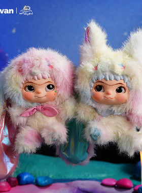 KKV正品WAKUKU哇库库狐狐兔兔捣蛋日记系列盲盒毛绒玩偶公仔礼物