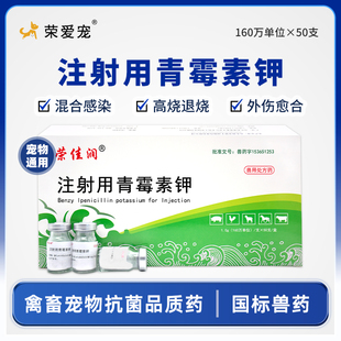 正品兽药青霉素钾兽用青霉素160万注射针剂猪牛羊鸡鱼龟抗菌消炎