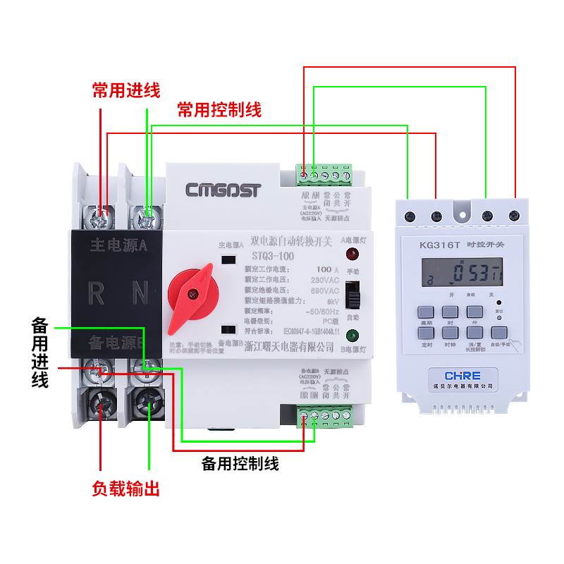 双电源自动转换开关不断电两路切换开关2P 3P 4P家用隔离型转换器