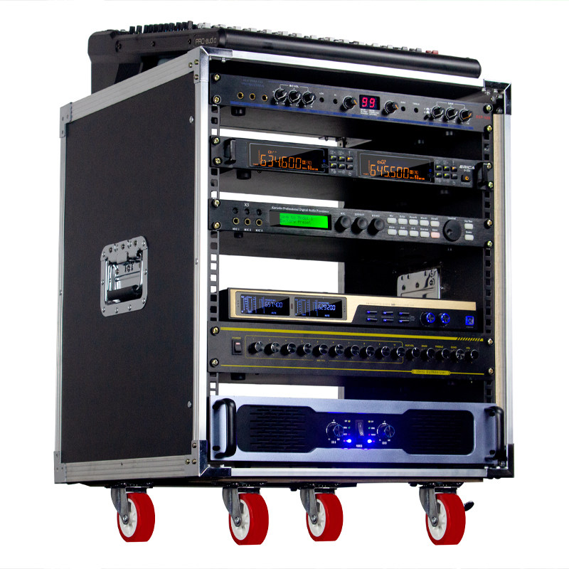 专业12u有机玻璃门功放音响机柜调音台机架16u广场航空机箱演出