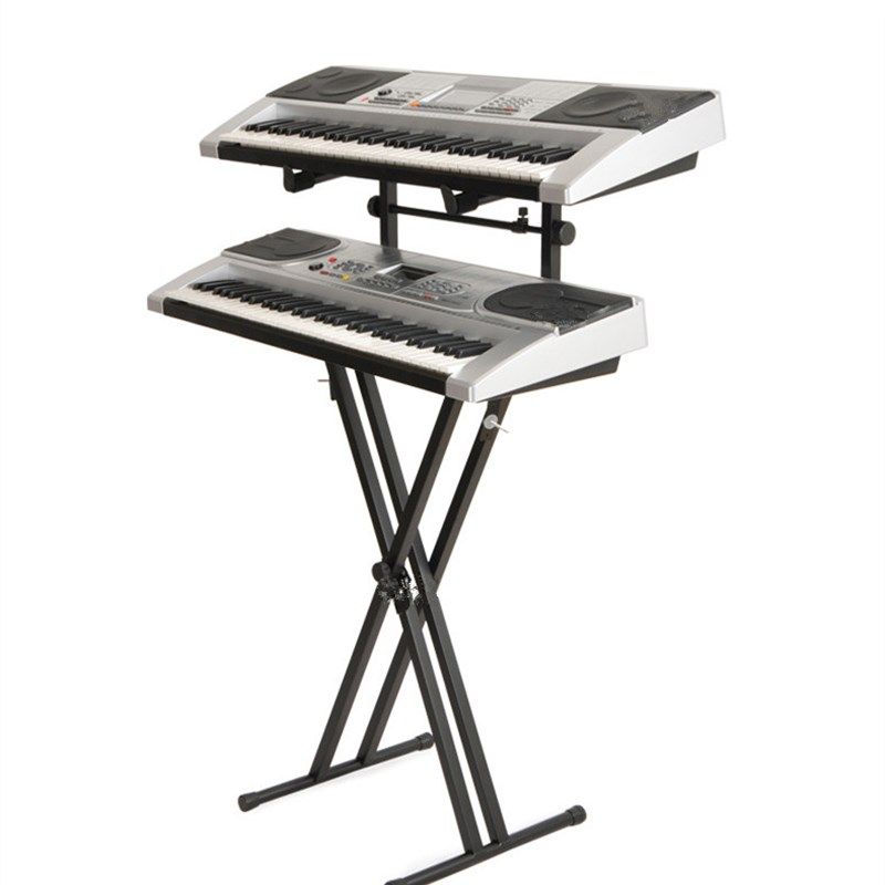精选单管X型琴架电钢琴加高架 双管电子琴键盘通用加高双层支架促