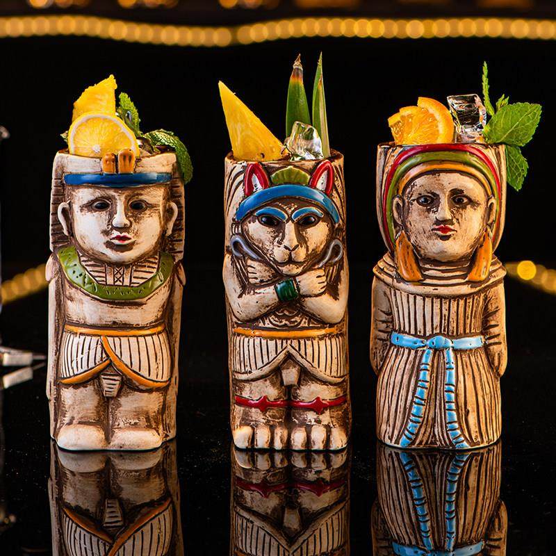 古埃及法老系列tiki杯提基杯创意鸡尾酒杯个性僵尸陶瓷杯酒吧酒杯