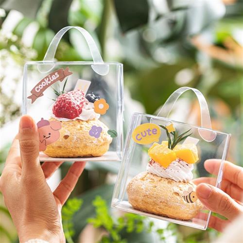 小蛋糕泡芙包装盒子2寸3寸4寸5寸烘焙西点迷你甜品透明手提盒子