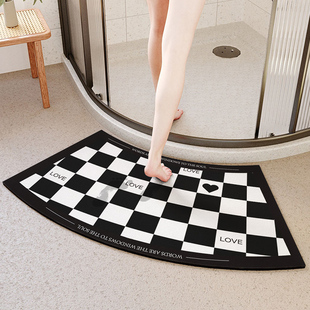 浴室弧形地垫强吸水硅藻泥加厚卫生间门口进门速干淋浴房专用门垫