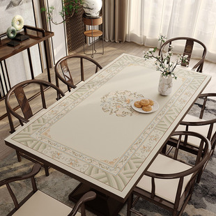 新中式桌垫茶垫饭桌防烫垫防水防油红木桌面可裁剪硅胶皮革桌子垫