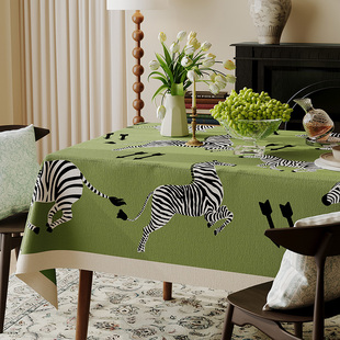 桌布布艺现代轻奢高级感北欧客厅茶几长方形美式棉麻餐桌布台布