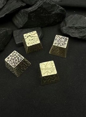 icek原创纯铜复古锤纹按键个性机械键盘小众键帽十字轴通用