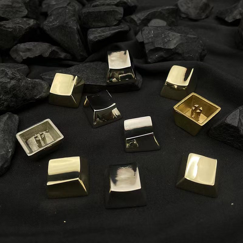 纯铜无刻字光面金属键帽表面光滑手感十字轴机械键盘高R1R2R3R4