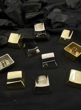 纯铜无刻字光面金属键帽表面光滑手感十字轴机械键盘高R1R2R3R4