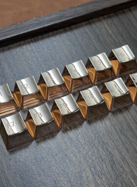 纯铜原厂oem高度紫铜F区字母雕刻抛光键帽十字轴机械键盘专用键