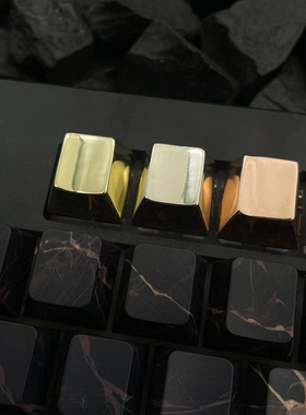 纯铜现货机械键盘健帽经典简约光面凹面十字卡槽金属健帽朋克方形