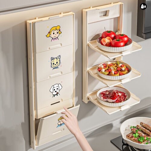 吸盘式备菜置物架可折叠多层