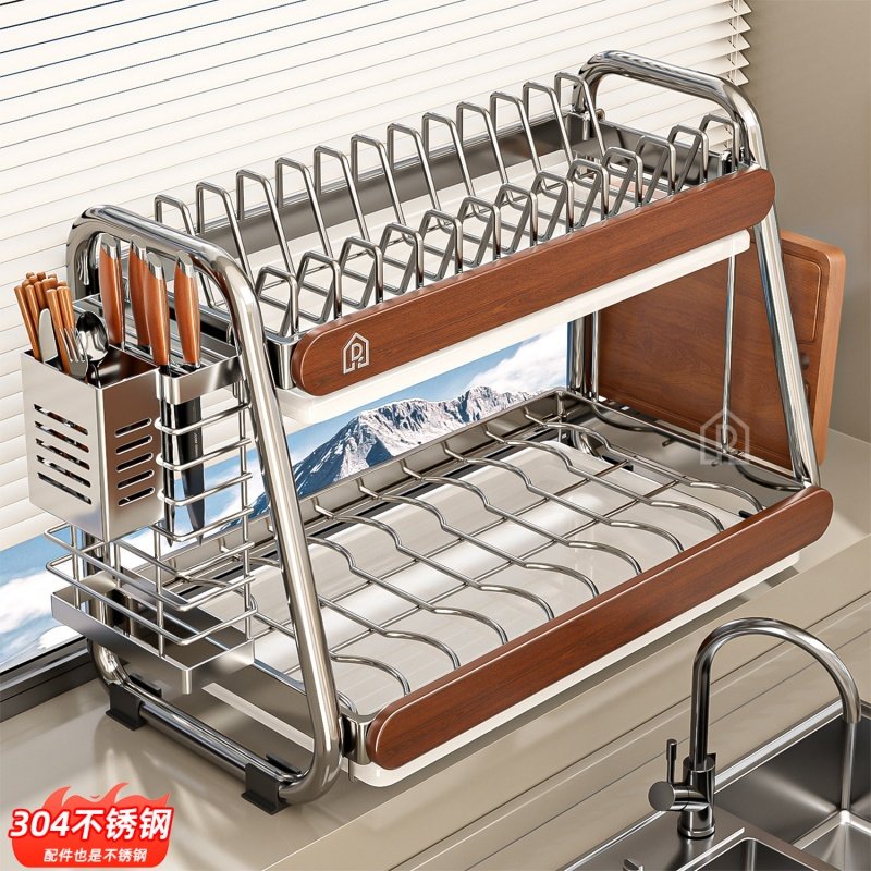 304不锈钢碗碟收纳架厨房置物架台面多功能放碗筷盘多层沥水碗架,厨房/烹饪用具,厨房置物架/置物柜/角架,淘宝优惠券,粉丝福利购,淘宝优惠卷