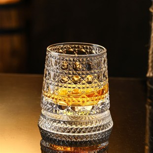 精选麦卡伦转转杯子水晶旋转威士忌酒杯高级感白兰地啤酒杯酒吧洋