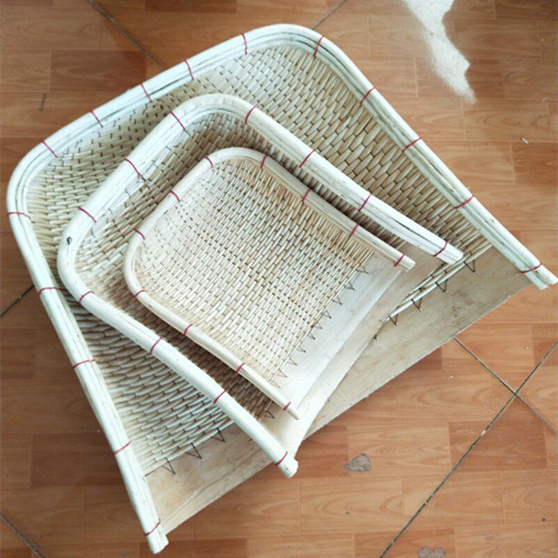 农用家用手工柳编竹编藤编簸箕大小号筲箕筐畚箕收纳筐竹编竹筛子