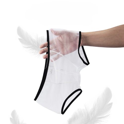 男士透明网纱低腰纯色性感平角裤