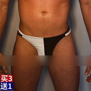 男士性感内裤 纯棉T裤 低腰运动细带无痕透气健身跑步gay丁字裤男