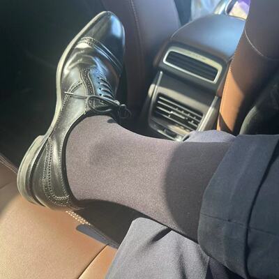 男士性感哑光中长筒工装西服丝袜