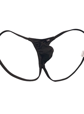 低腰性感丁字裤男 冰丝薄款 男士无腰细带提臀纯色T裤gau内裤闷骚