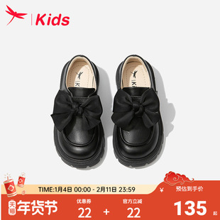 红蜻蜓女童鞋子儿童真皮鞋2026新款小公主女孩春秋黑乐福单鞋软底