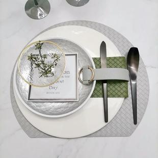 现代北欧简约样板间房餐具餐厅餐盘 摆件陶瓷盘 简约组合摆台套装