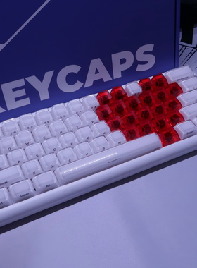 XVX水晶果冻2.0克罗心贴纸键帽爱心透明红色个性DIY机械键盘配件