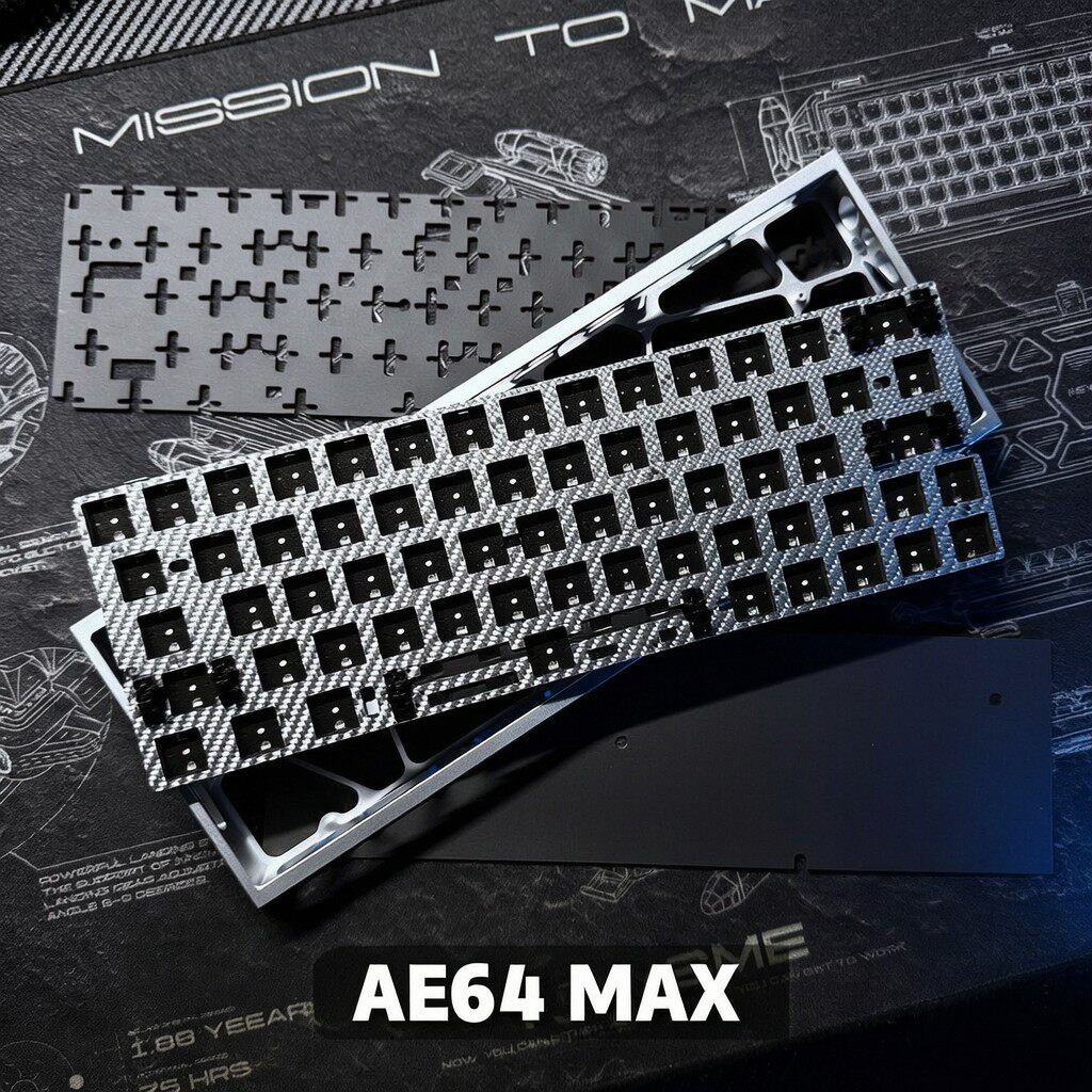 江湾AE64MAX客制化磁轴键盘PCB双底灯星闪驱动高精度游戏键盘配件