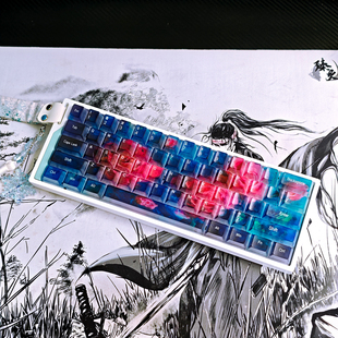文绍玫瑰殇2.0油画风雾透光键帽原厂高度PC材质适配机械磁轴键盘
