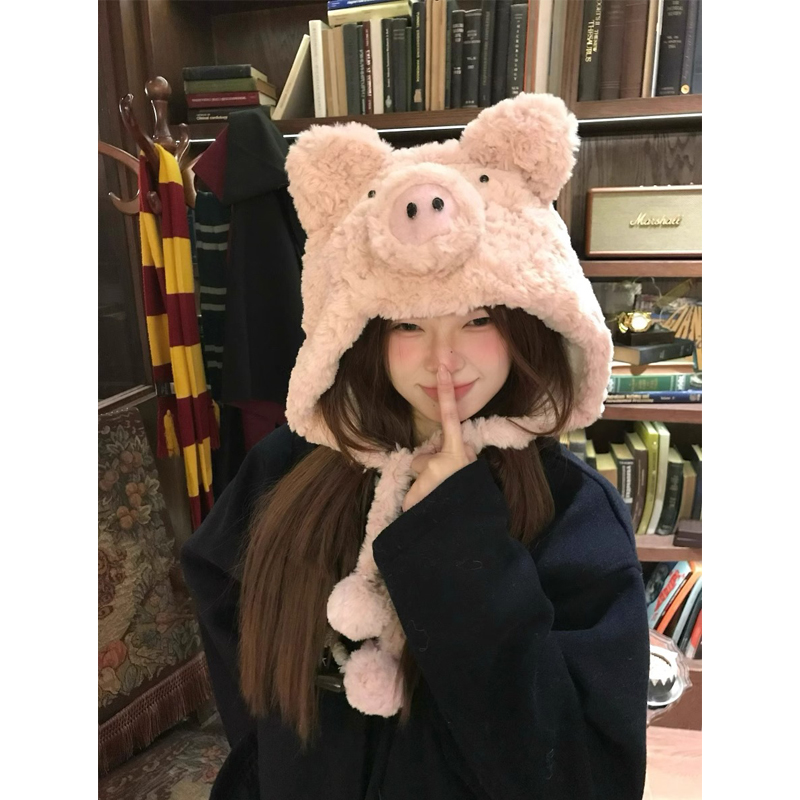 畔若月毛绒户外可爱女帽子