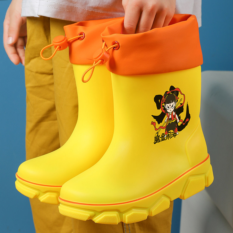 儿童雨鞋夏男孩哪吒雨靴男童防滑2025新款中童学生高筒卡通防水鞋