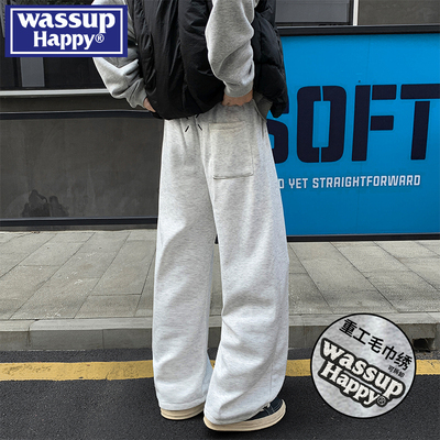 WASSUPHAPPY银狐绒弯刀卫裤男士