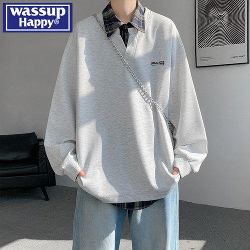 WASSUPHAPPY秋季休闲卫衣外套男