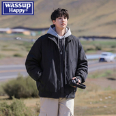 happy美式 立领飞行夹克男士 春秋季 wassup 2026新款 潮牌青少年外套