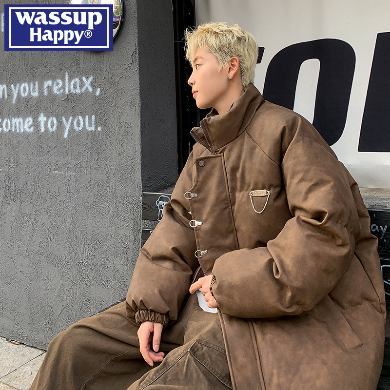 WASSUPHAPPY美式复古立领棉衣男