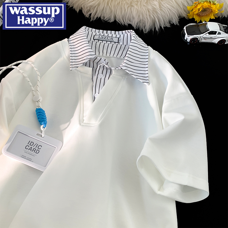 WASSUPHAPPY夏季薄款短袖t恤男