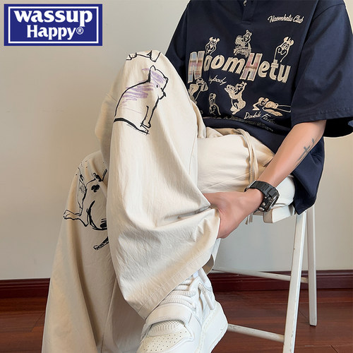 WASSUPHAPPY春秋季休闲裤子男潮