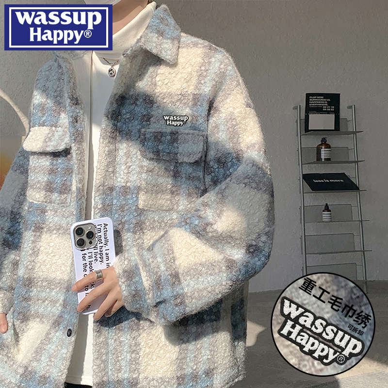 WASSUPHAPPY秋冬翻领夹克外套男