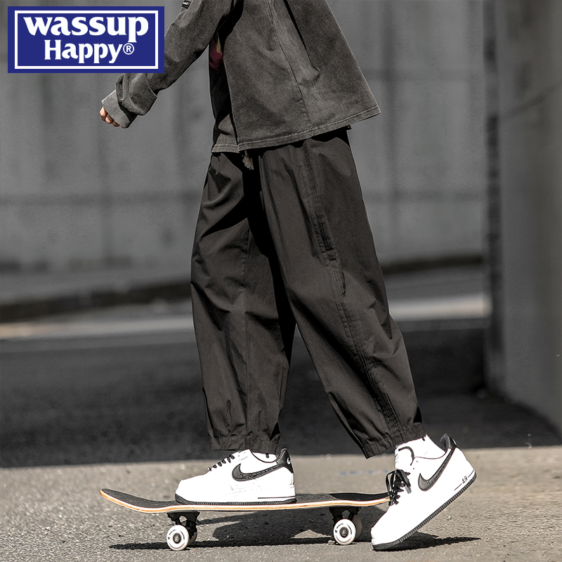 WASSUPHAPPY春秋纯棉休闲裤子男