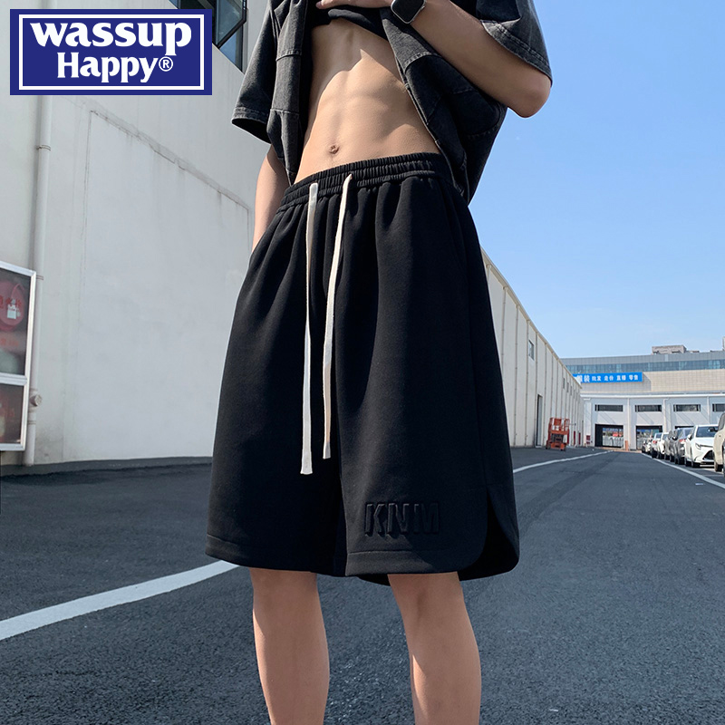 wassuphappy夏季薄款五分短裤男