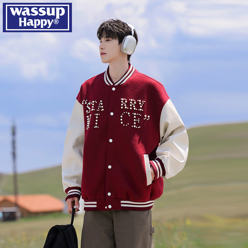 WASSUPHAPPY美式复古风棒球服男