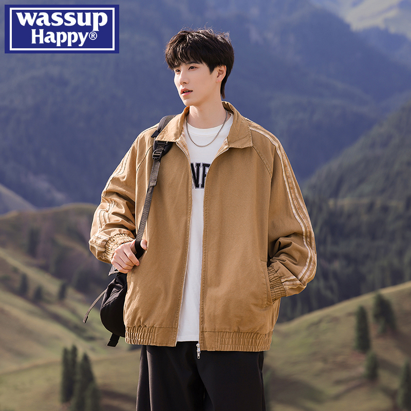 WASSUPHAPPY复古水洗工装外套男