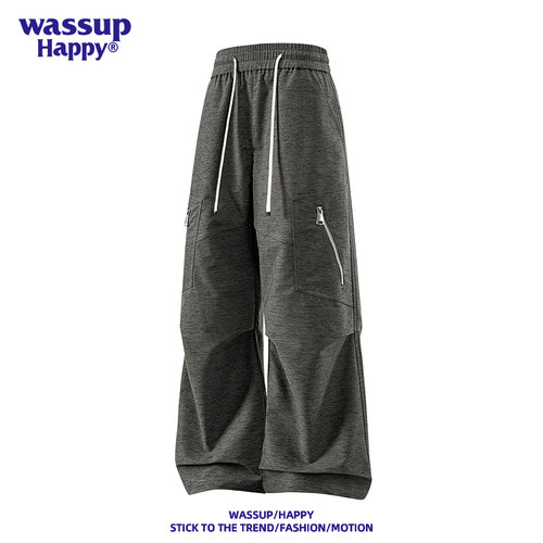 WASSUPHAPPY休闲裤子男宽松百搭